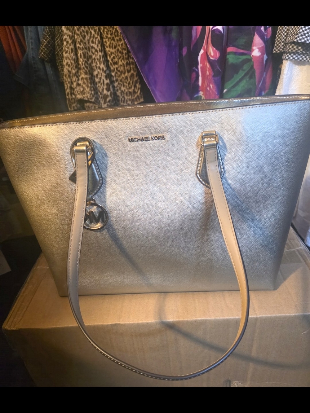 Michael Kors Women's Gold Saffiano Leather Tote Bag
